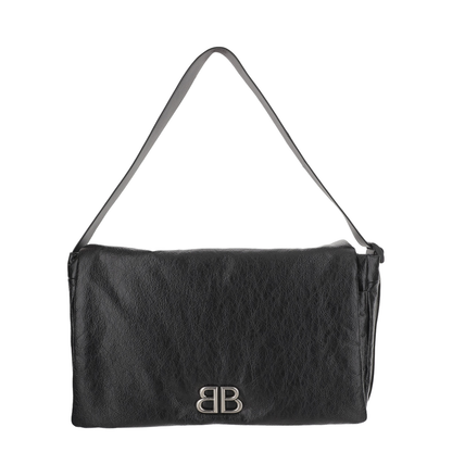 Black Leather Medium Monaco Crossbody Bag