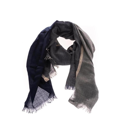 MAYFEYR - Brunello Cucinelli - Colorblock Scarf In Blue Marine Color - MSC606AVCU929