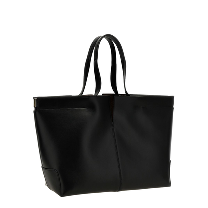 Di Bag Folio Medium-Small Leather Tote Bag - Black