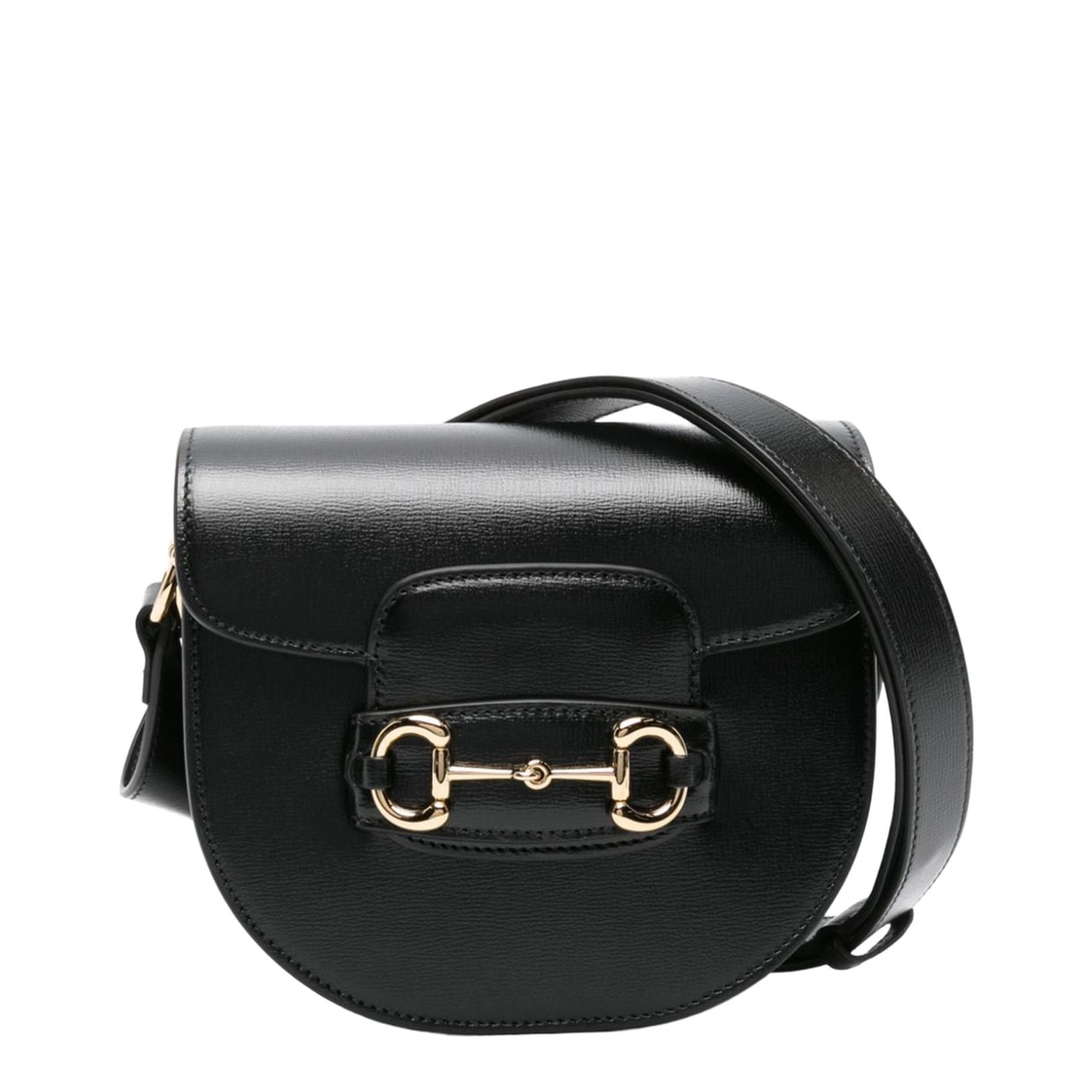 Horsebit 1955 Small Leather Soft Shoulder Bag - Black