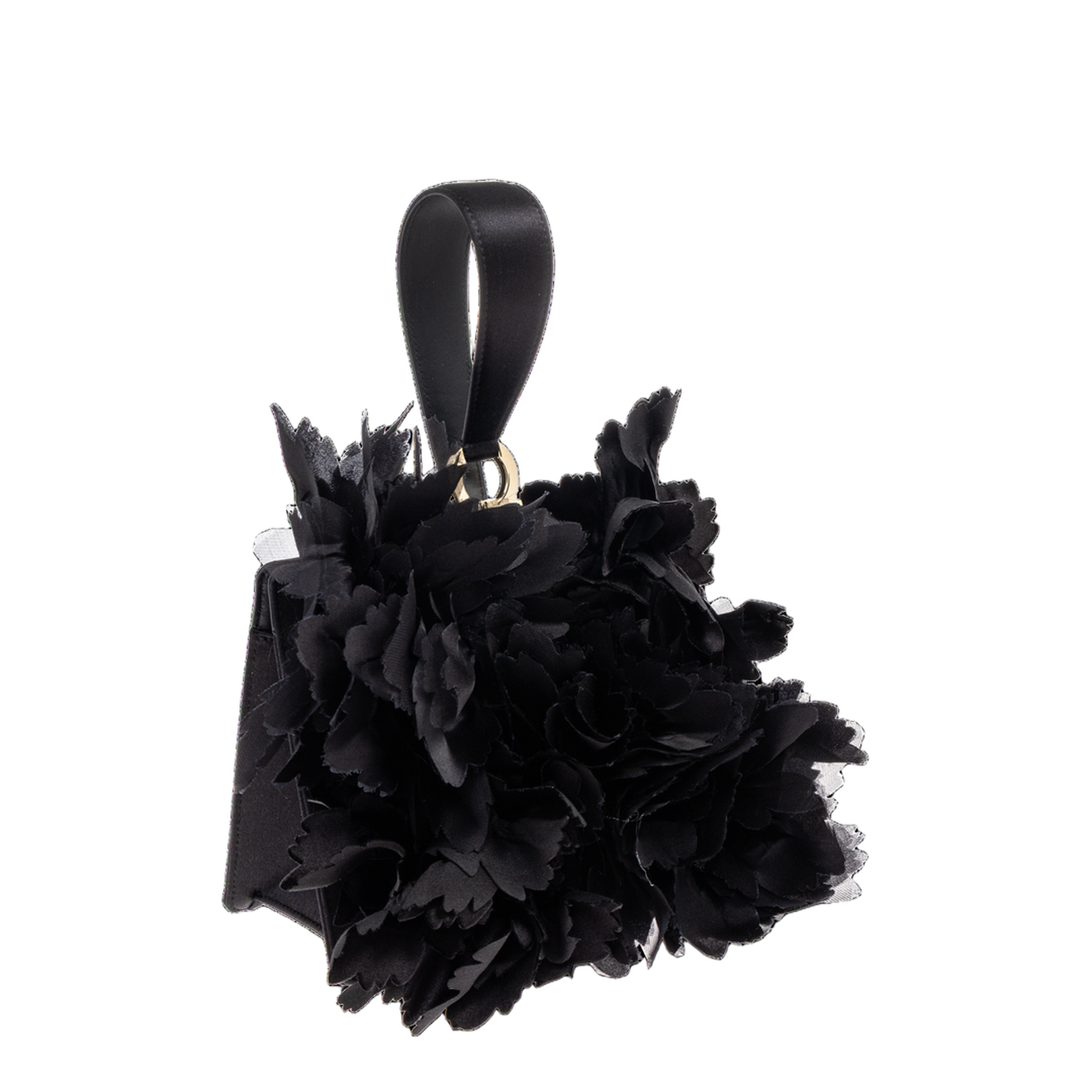 Handbag with Floral Appliqués