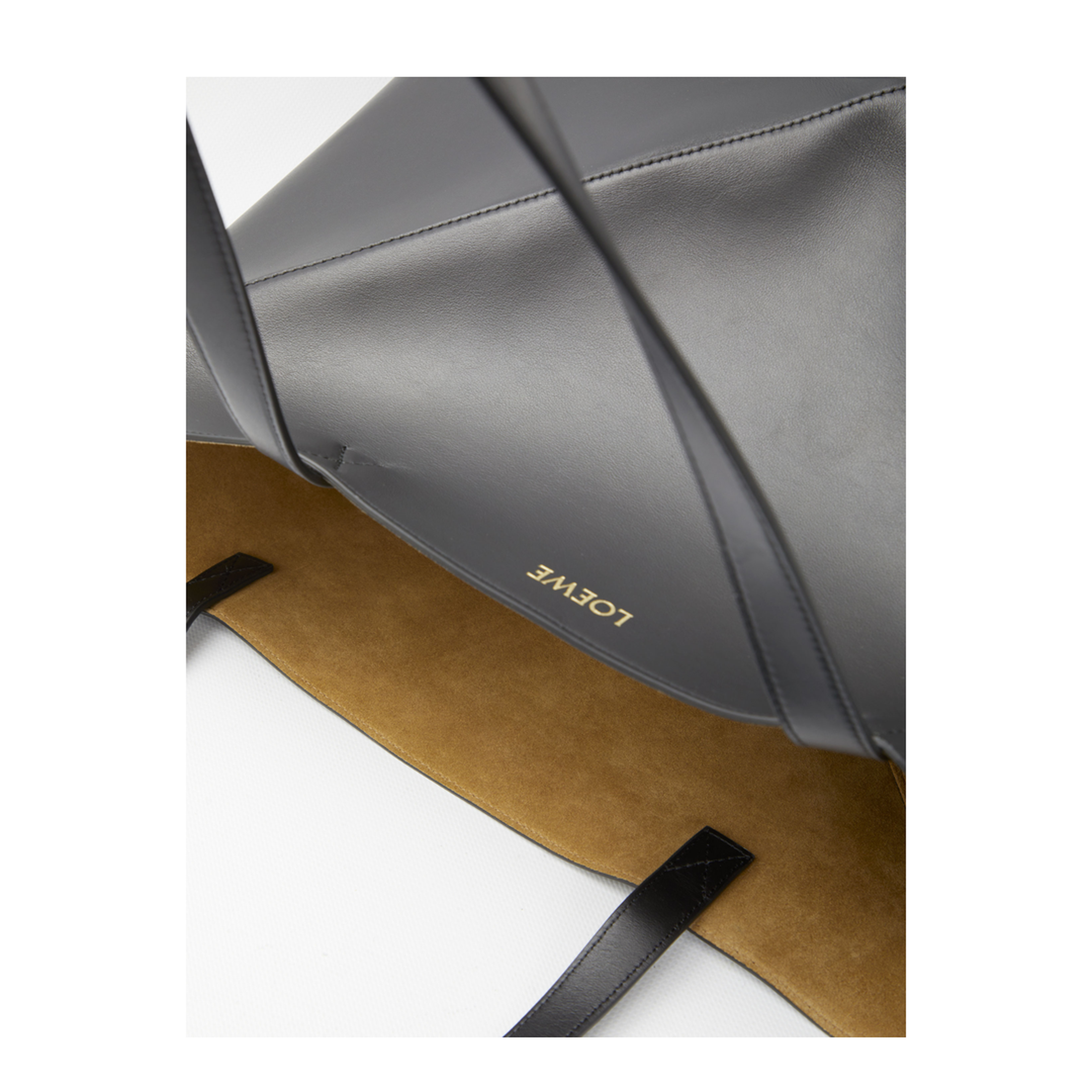 Puzzle Fold XL Leather Tote Bags - Black