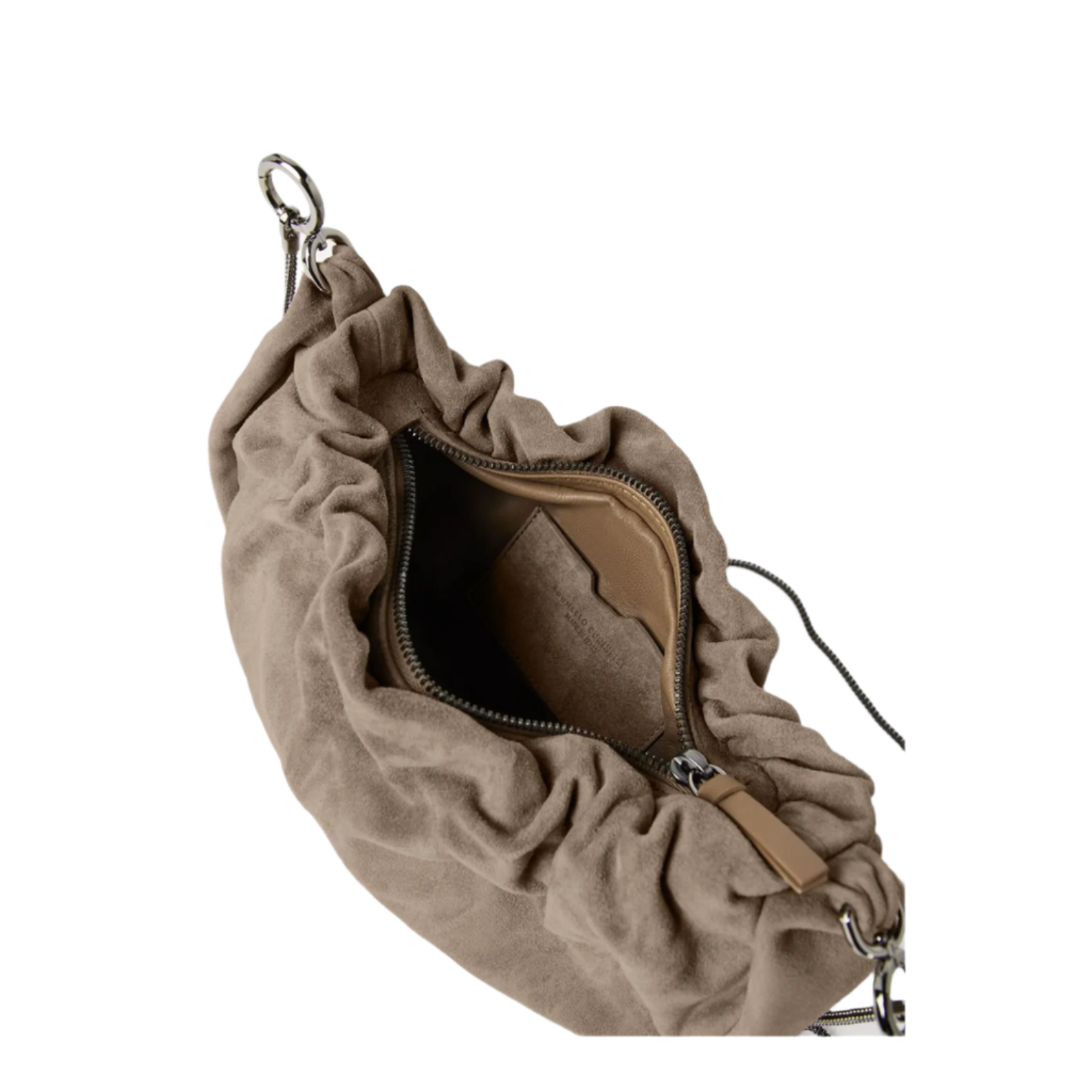 Suede Hobo Brioche Handbag