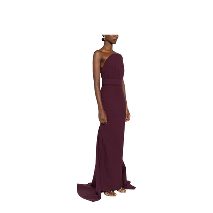 Burgundy Strapless Neckline Straight Skirt