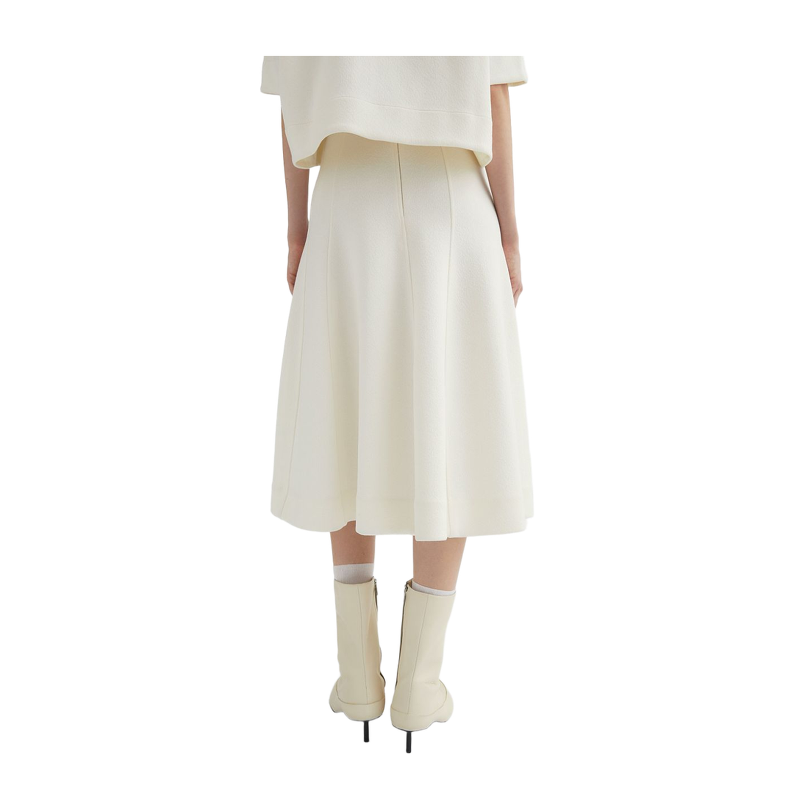 Milk White Mid-Length Skirt