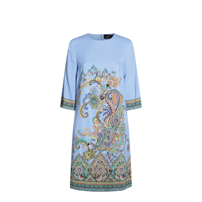 Paisley Print Silk Dress