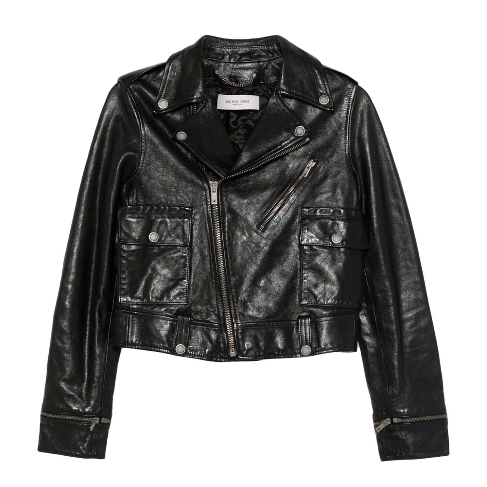 Leather Jacket with Shiny Effect