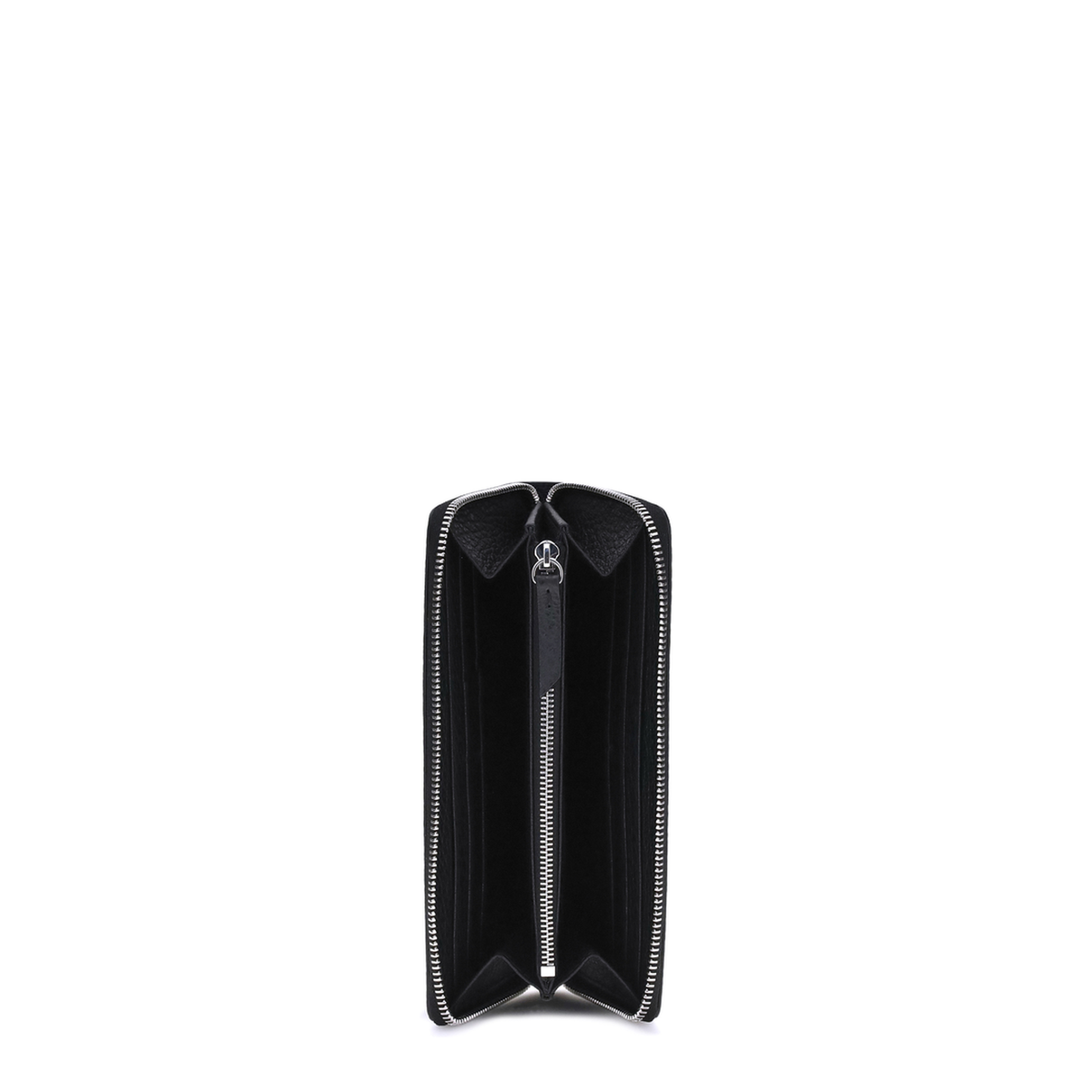 Four Stitches Calfskin Zip-Around Wallet - Black (Negro)