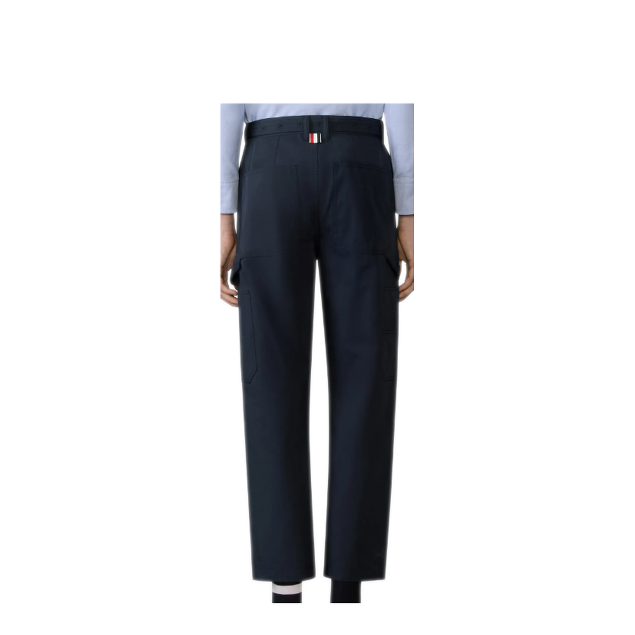 MAYFEYR - Thom Browne - Carpenter Pants With Detachable Belt In Wrinkle Free Cotton Suiting - MTU347AF1063415