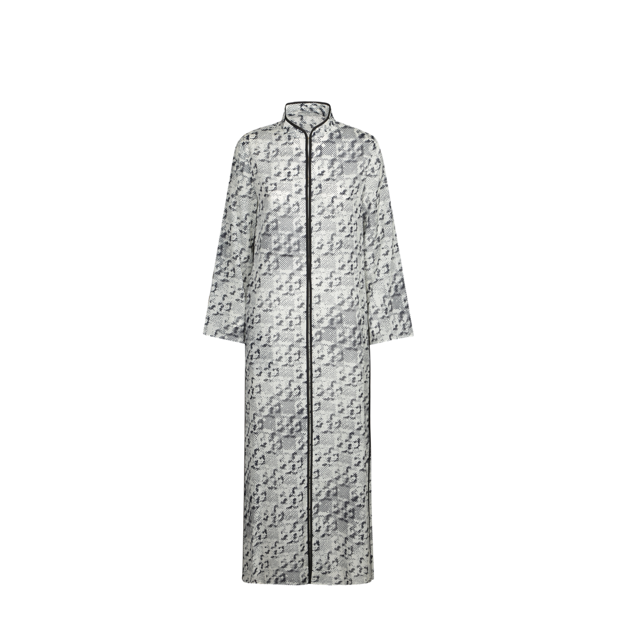 Grey Kaftan with Contrasting Trims