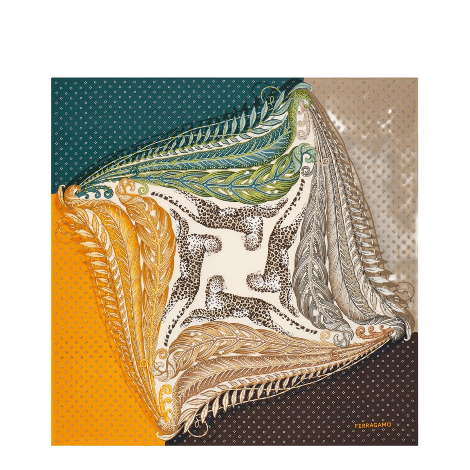 Printed Silk Scarf - Green