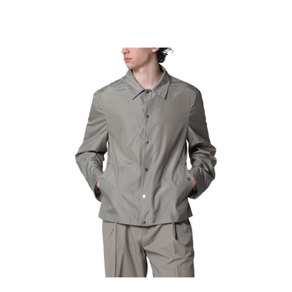 Unlined Jacket In Khaki Membrane Silk