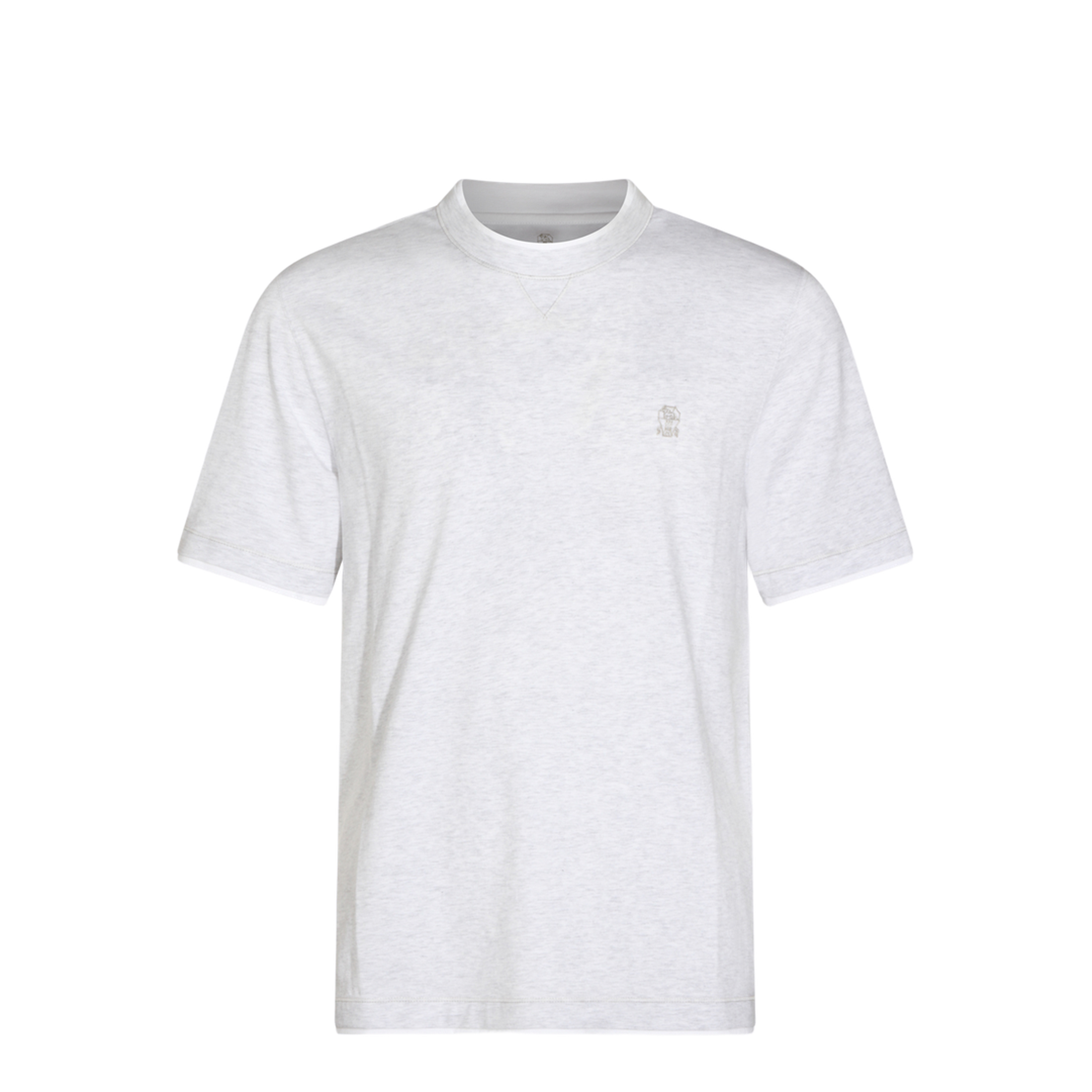 T-Shirt with Faux-Layering in Pearl Grey