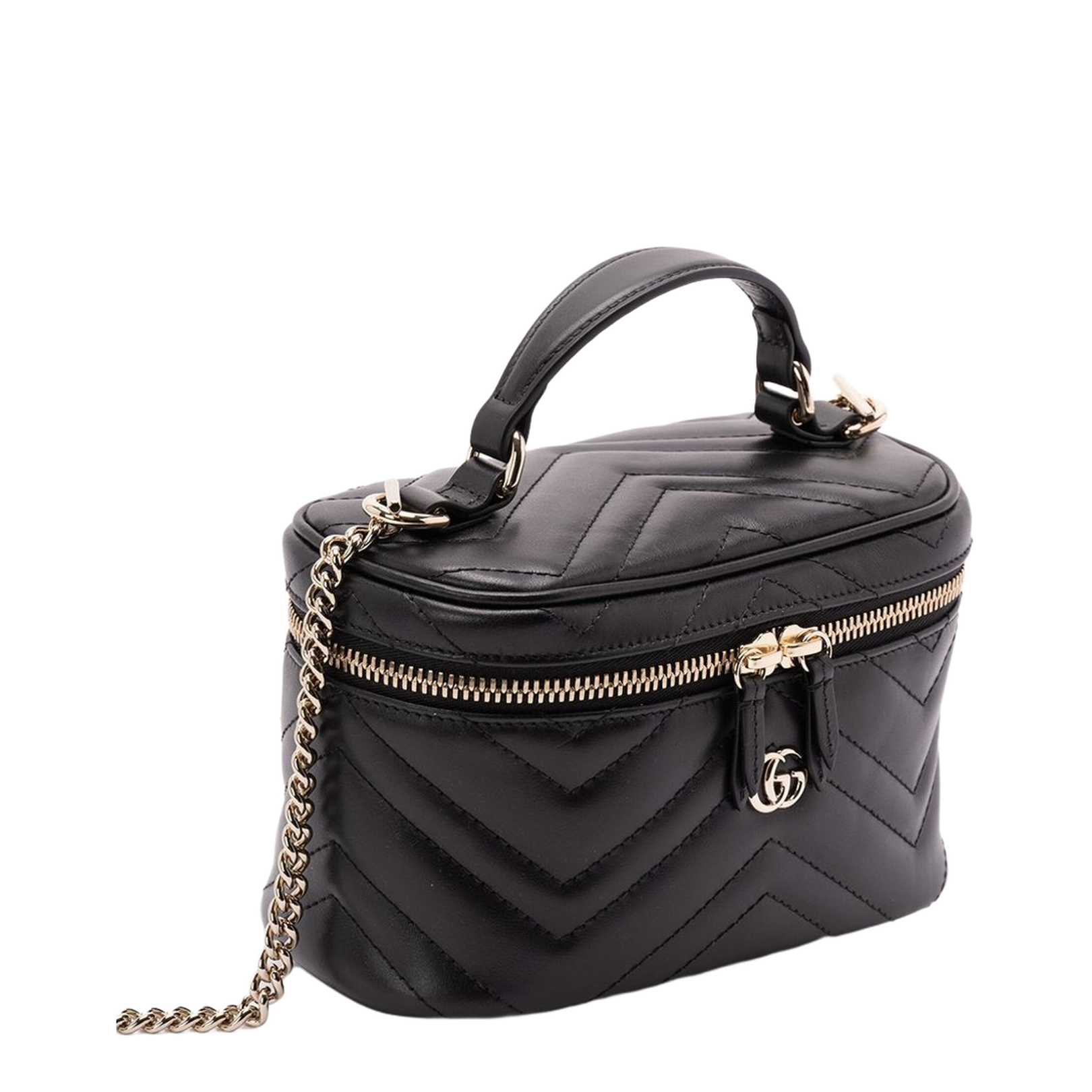 Mini Vanity Bag in Black Leather