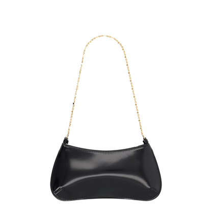 Le Petit Bisou Chaîne Calf Leather Shoulder Bag - Black