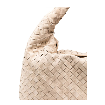 Hop Large Calfskin Shoulder Bag Beige