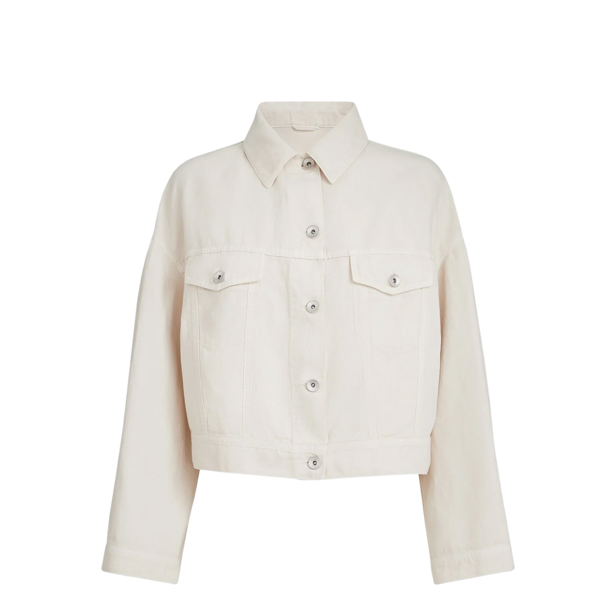 Garment-Dyed Cotton And Linen Outerwear With Monile Detail