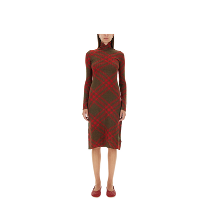 Check Wool Blend Dress