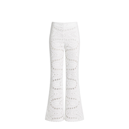 MAYFEYR - CHARO RUIZ - Pantalone Stern Con Motivo Traforato - 263501WHITESEALACE