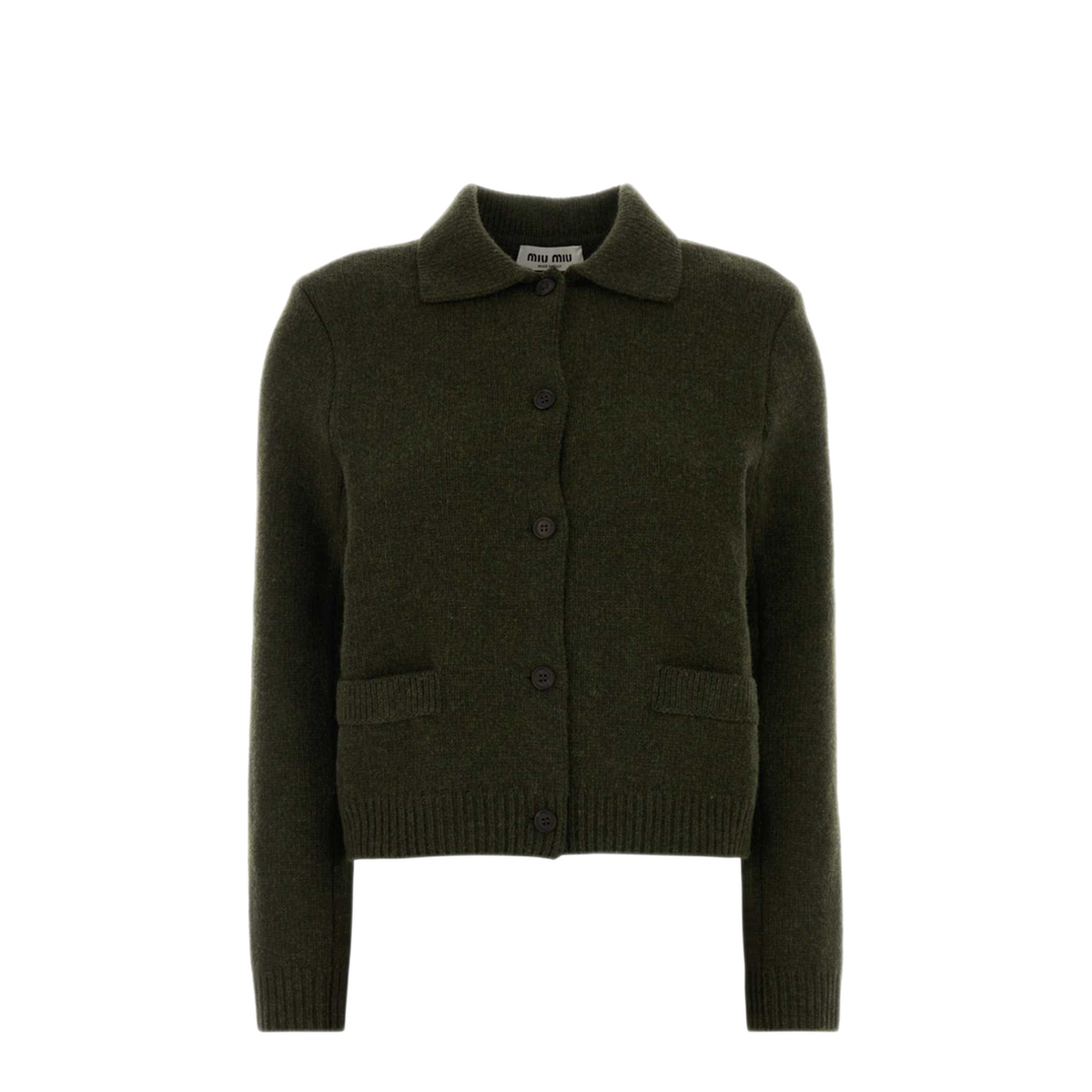 MAYFEYR - Miu Miu - Bottle Green Wool Cardigan - MMJ151SOOO18H1F0161