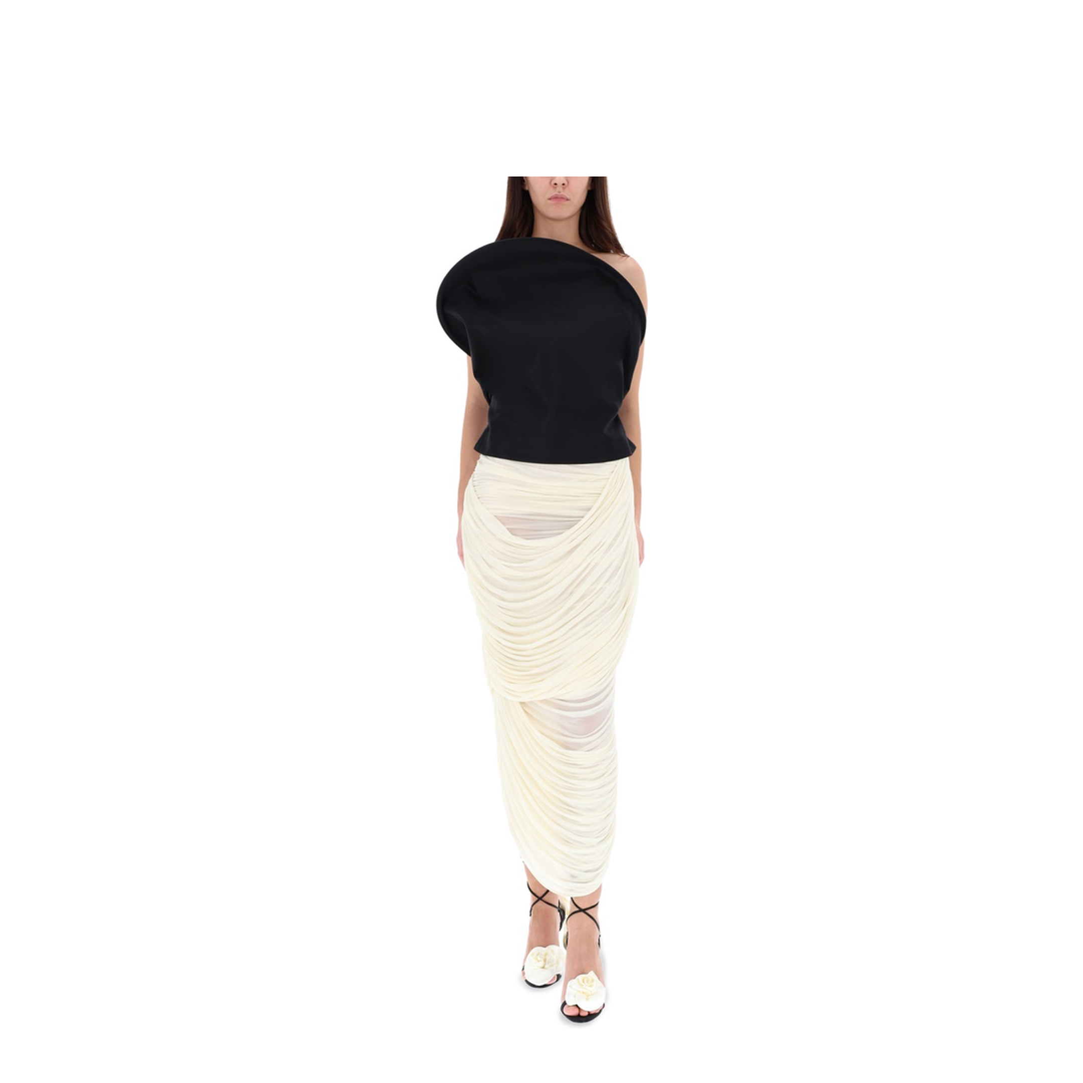 MAYFEYR - Magda Butrym - Draped Midi Skirt - 234925BEIGE