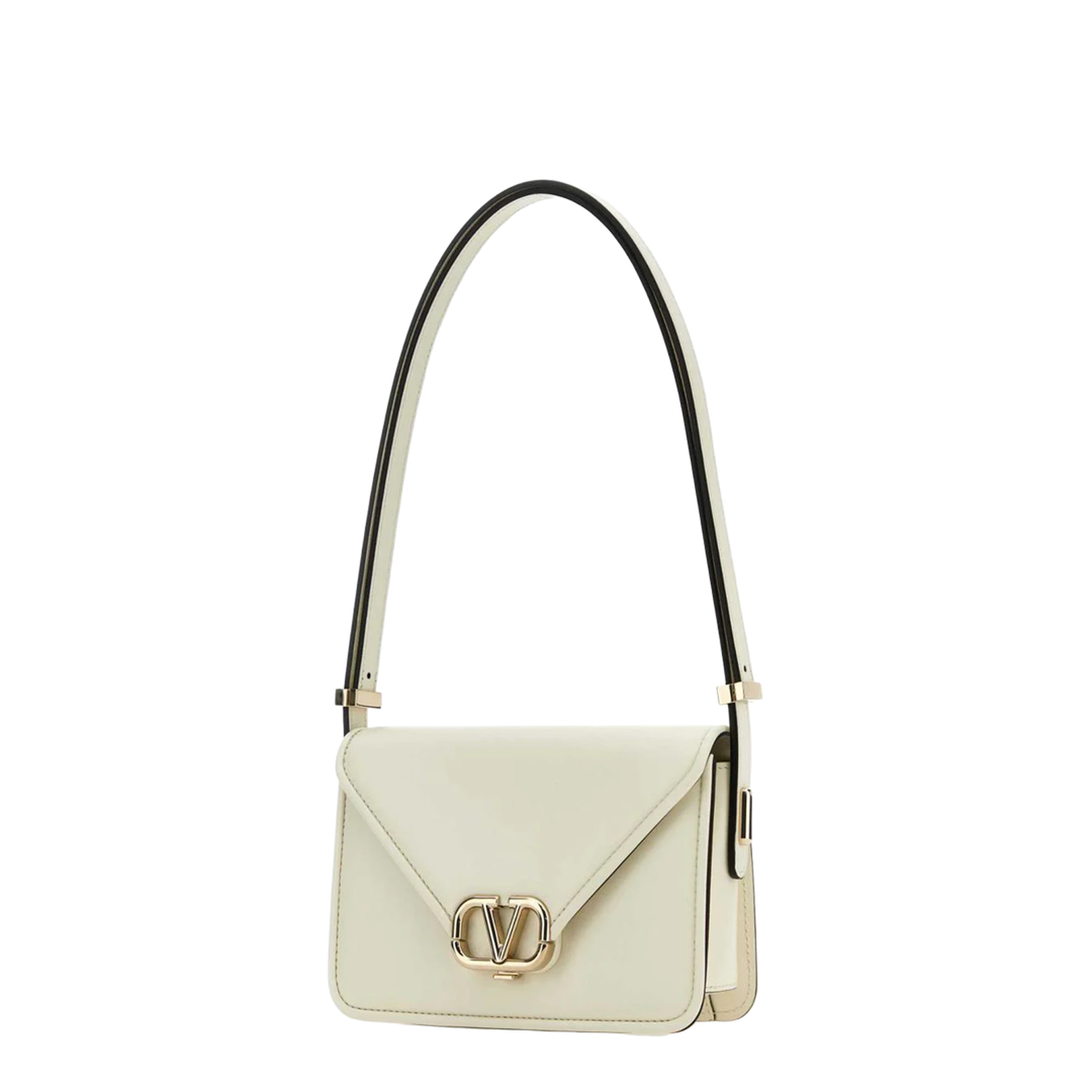 Ivory Leather VLogo Crossbody Bag