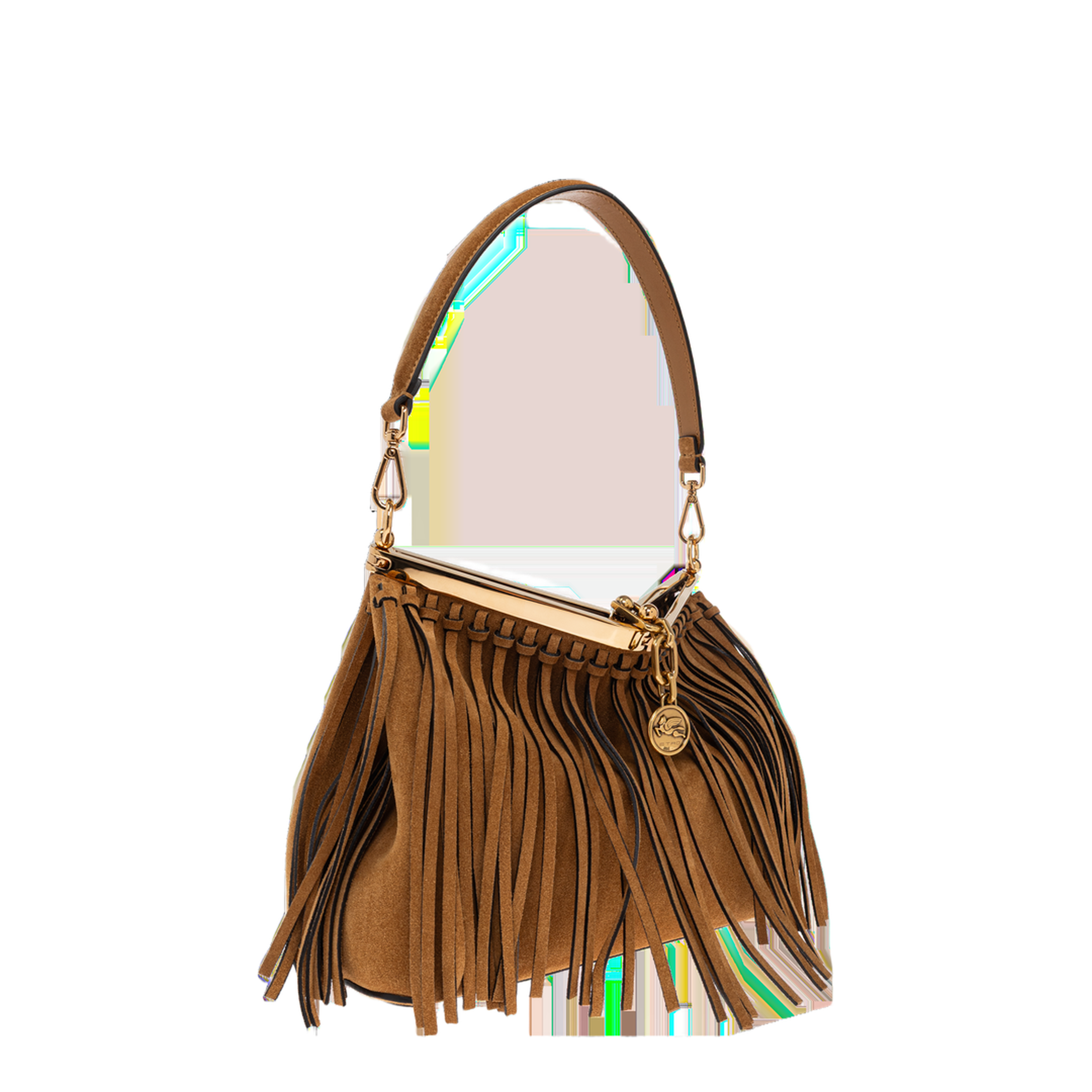 Vela Medium Suede Bag - Camel Brown