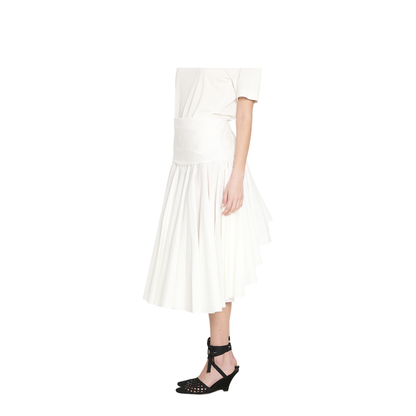 Draped Midi Skirt with Godet