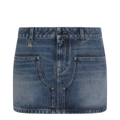 Blue Cotton Denim Skirt
