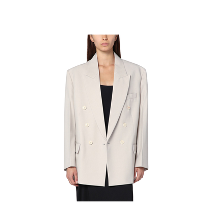 Pumice-coloured double-breasted jacket