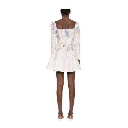 Dawning Linen Floral Printed Mini Dress