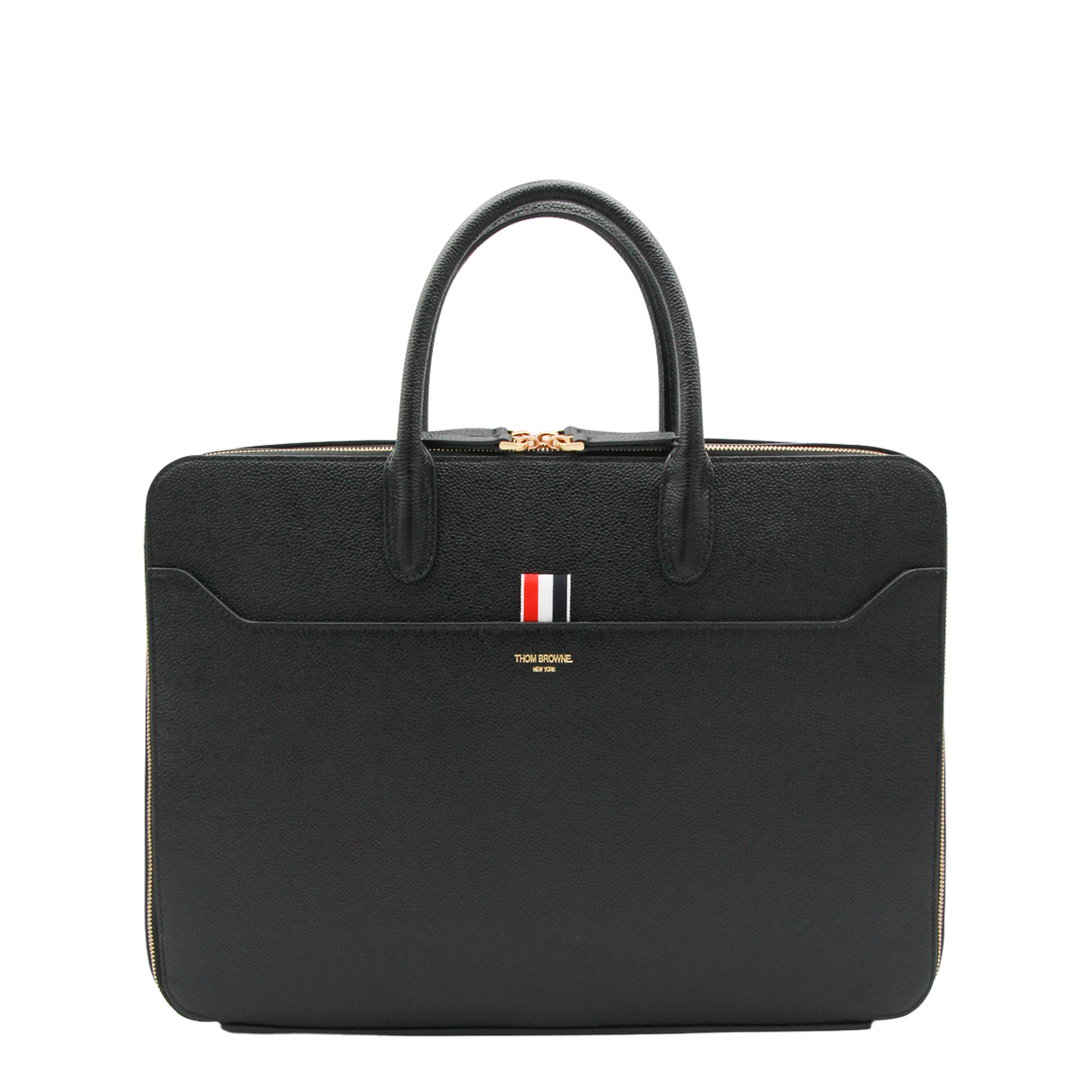 Black Double Brass Zipper Bag