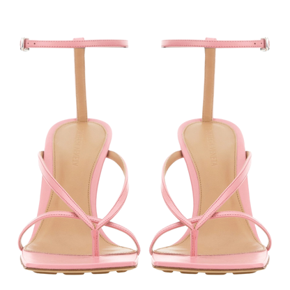 Pink Leather Stretch Sandals