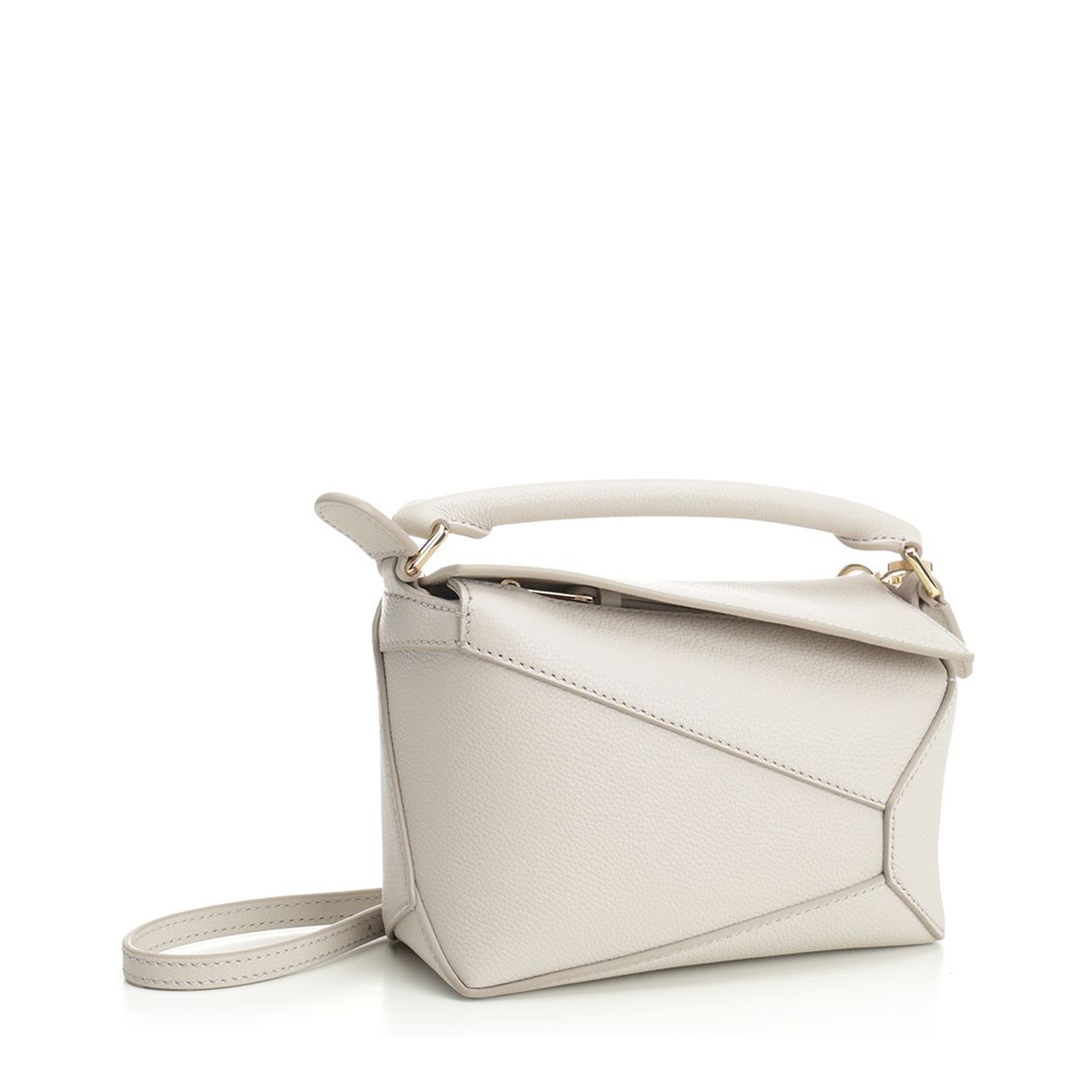 Mini Puzzle Edge Bag in Soft Grained Calfskin Grey