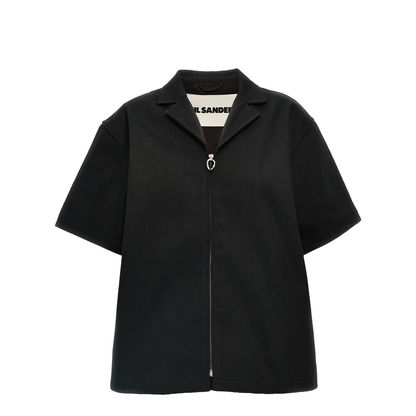 Zipper Detail Short Sleeve Shirt