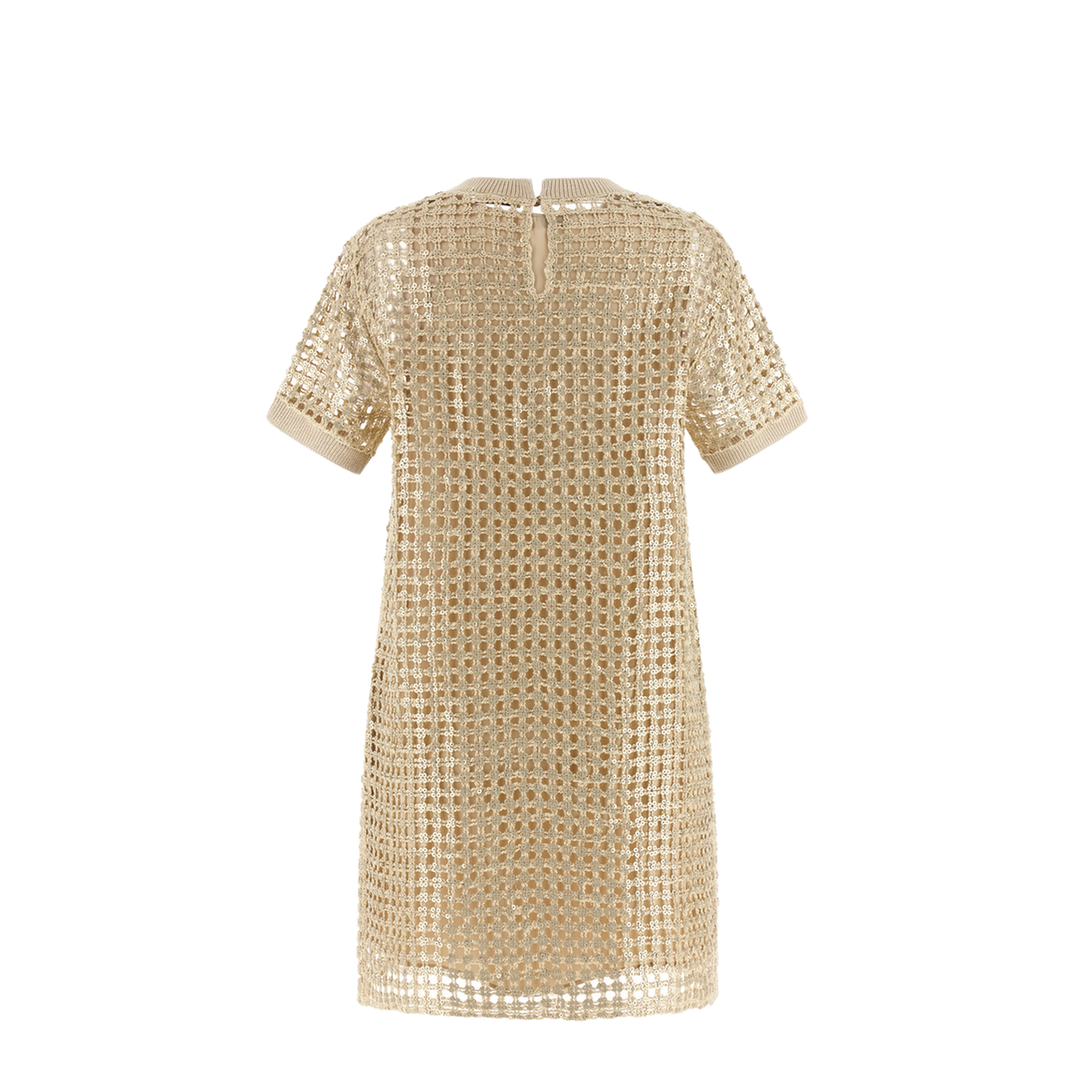 Dazzling Knitted Mini Dress - Yellow