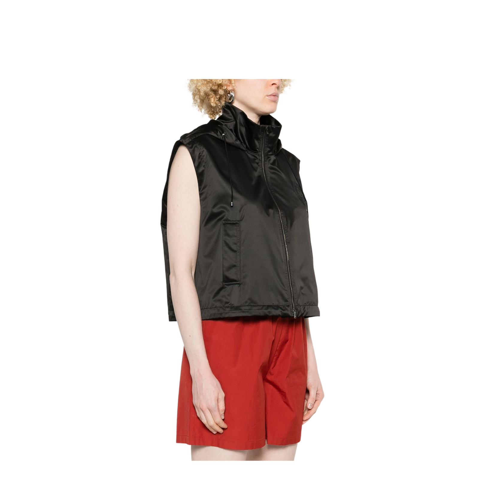 Cropped Gilet with High Collar