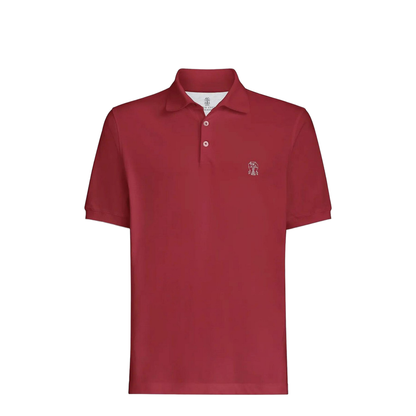 Logo Cotton Polo Shirt Burgundy