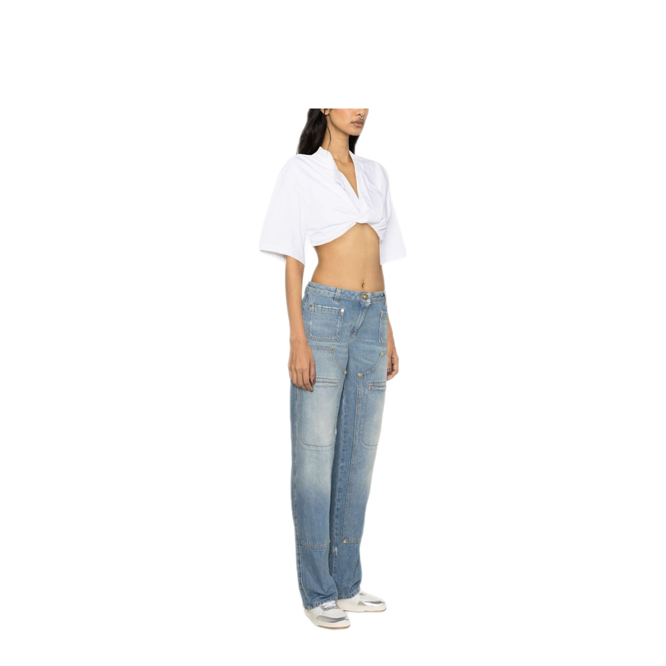 MAYFEYR - Palm Angels - Knee-Panel Mid-Rise Straight Jeans - PWYA034S24DEN0014040