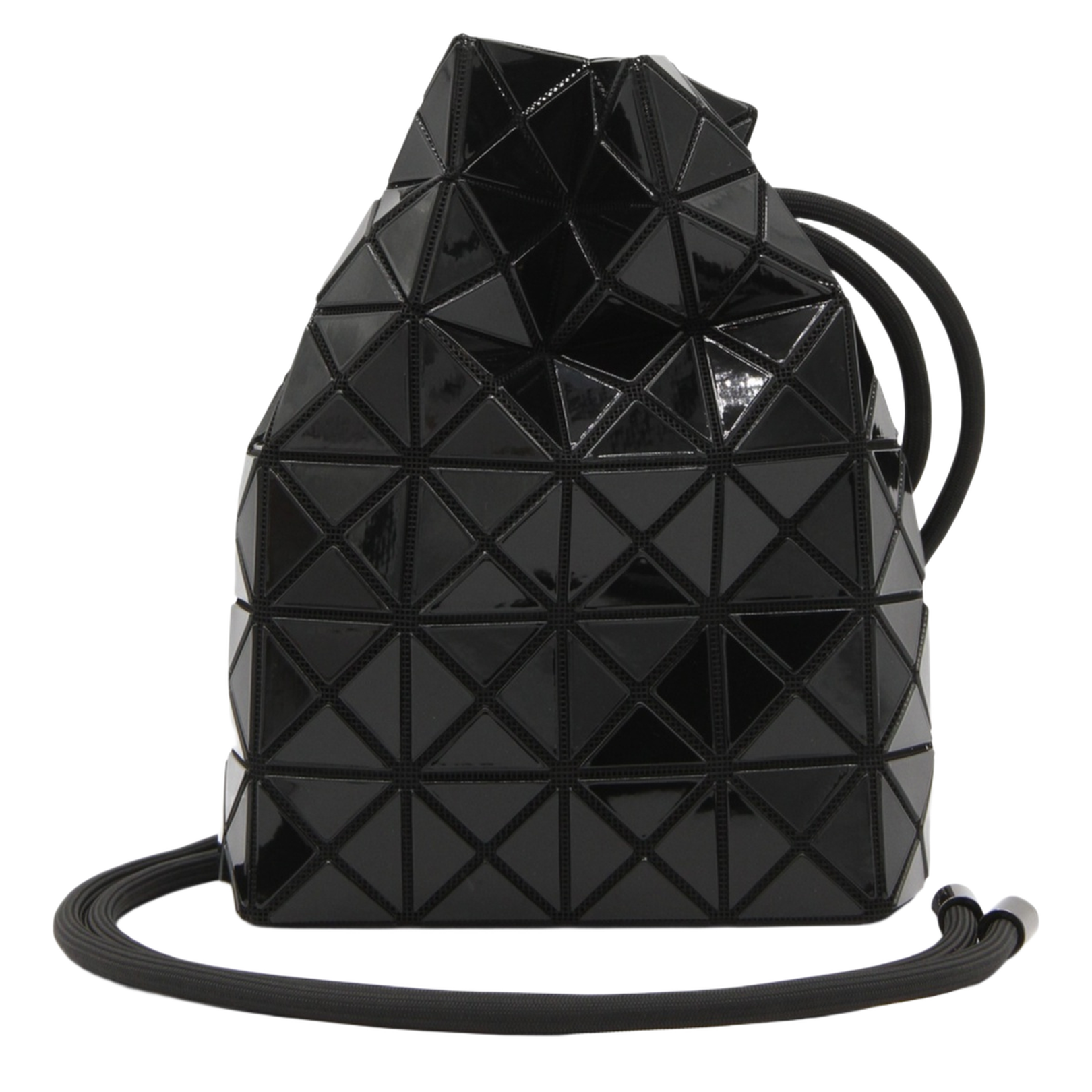 Geometric Black Drawstring Bag