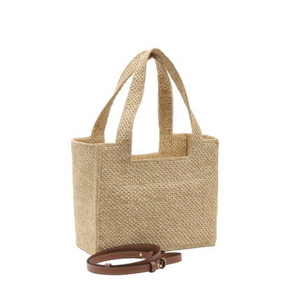 Medium Loewe Font Tote In Raffia