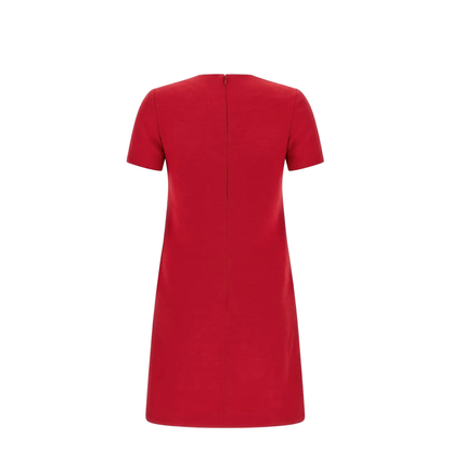 Pocket-Detail and V Logo Mini Dress