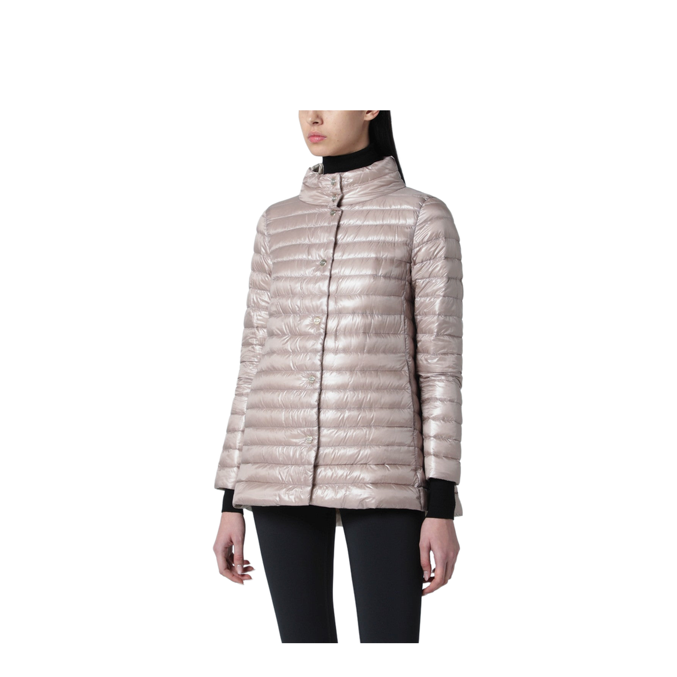 Light Pink Quilted Nylon Padded Jacket