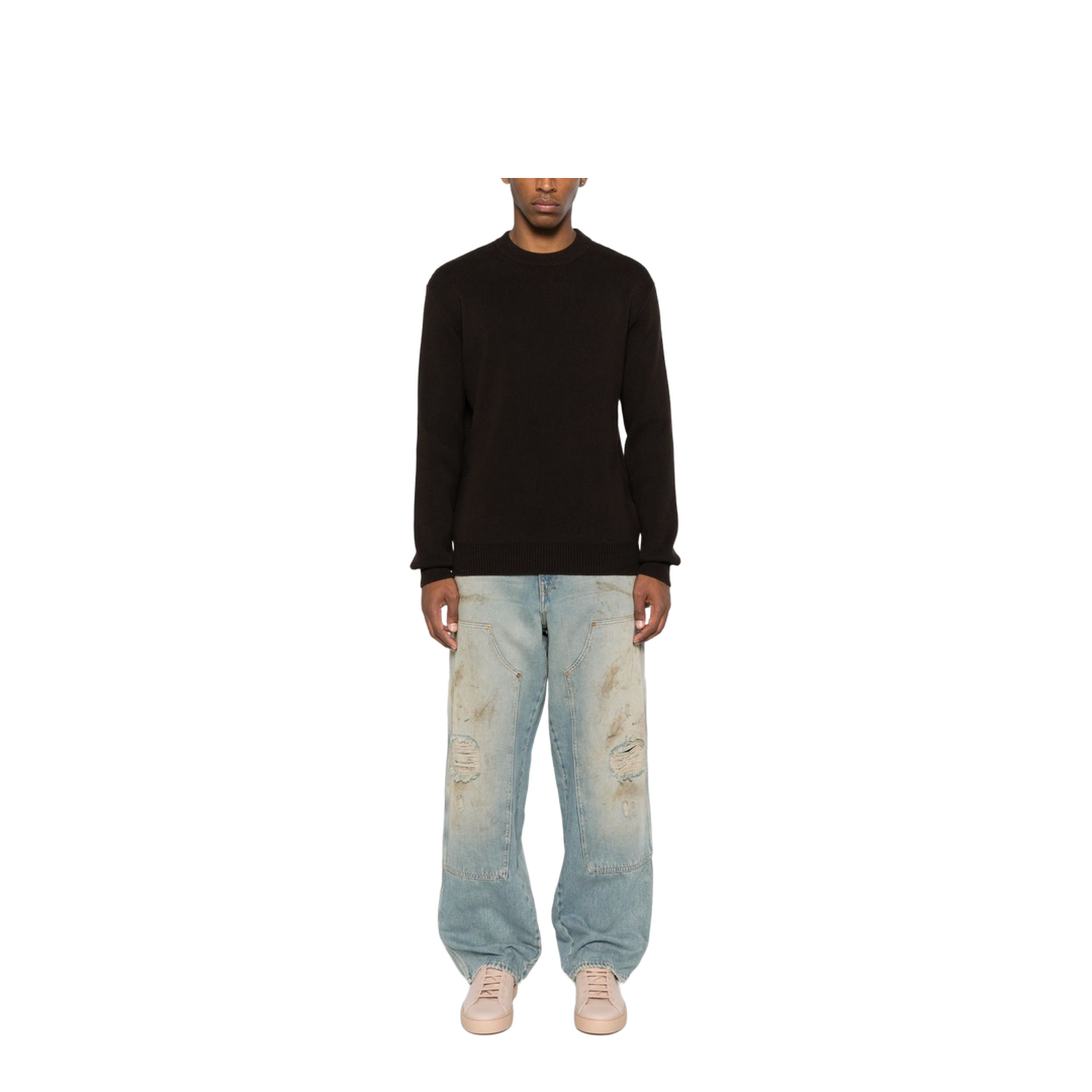 Destroyed Denim Cotton Jeans