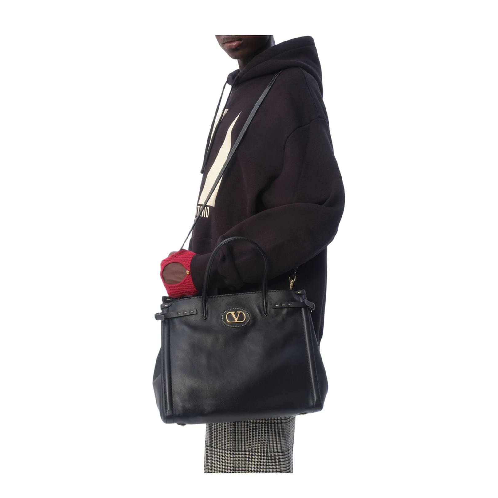 Black Cotton Drawstring Hoodie