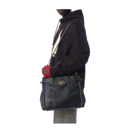 Black Cotton Drawstring Hoodie