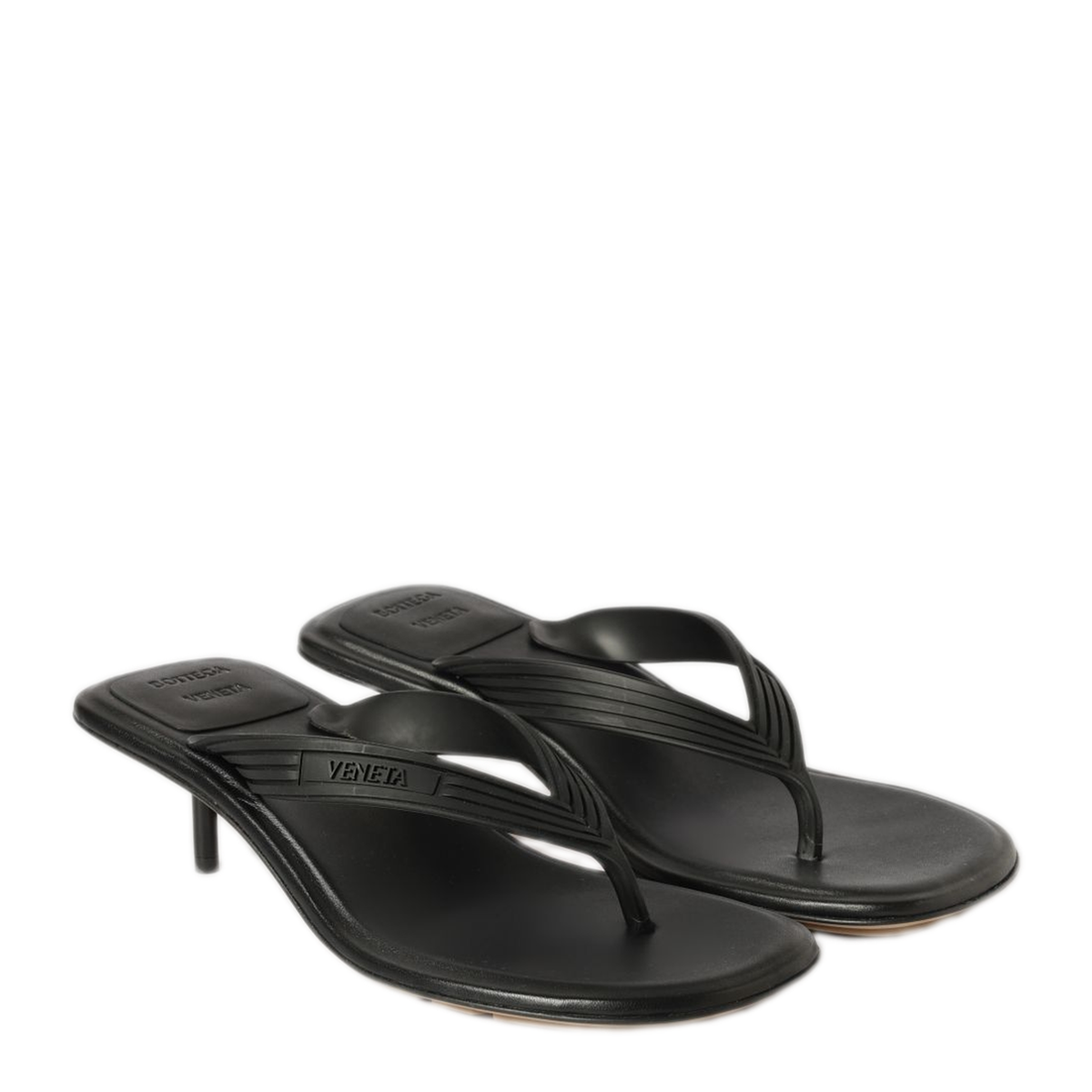 MAYFEYR - Bottega Veneta - Black Rubber Thong Mules - 868251V00P51000