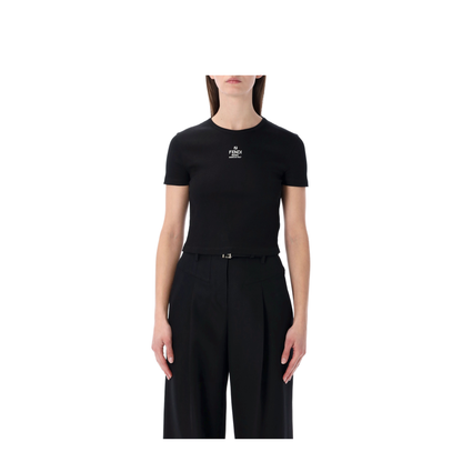 Black Cotton Top with Logo