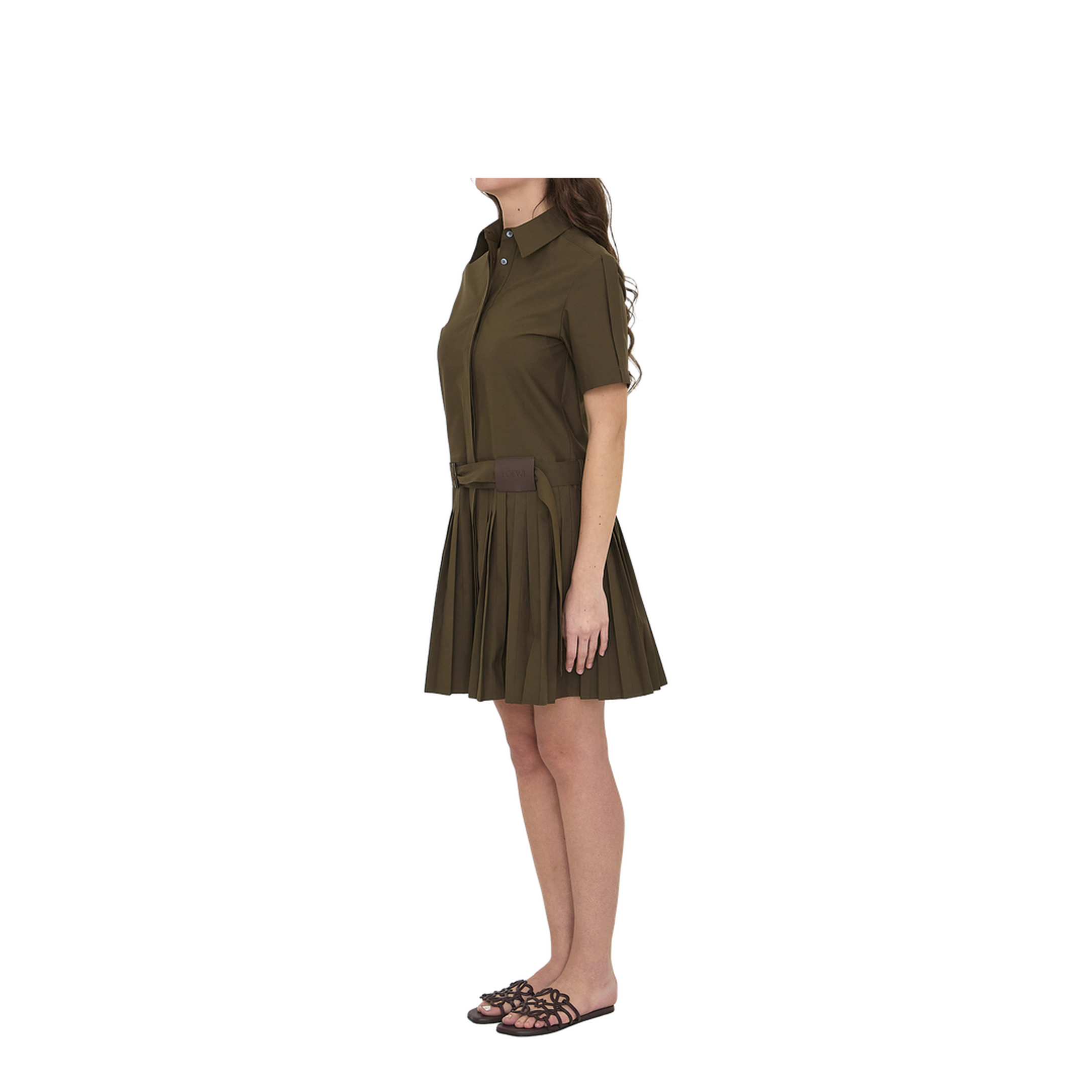 Mini Pleated Shirt Dress