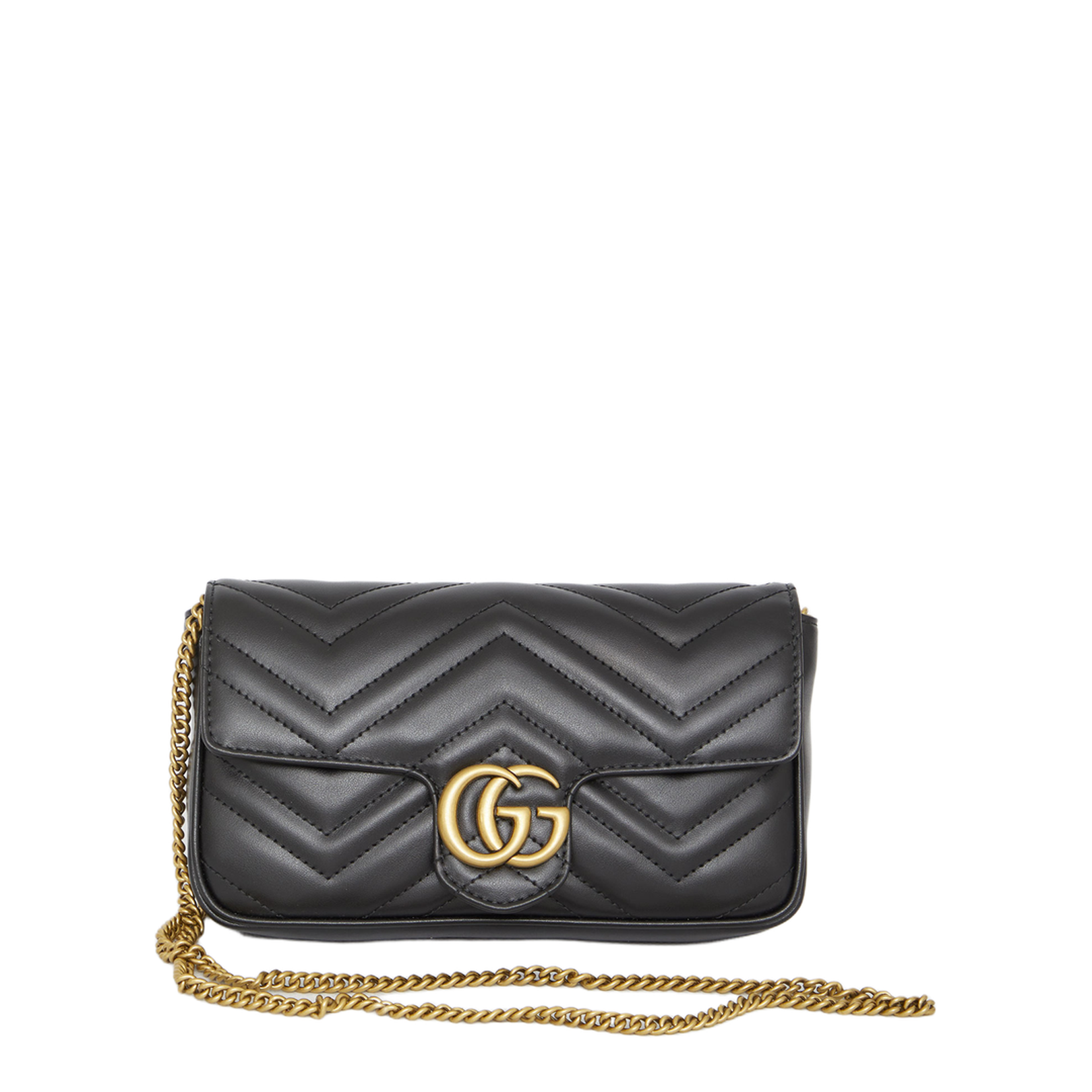 GG Marmont Small Leather Shoulder Bag - Black